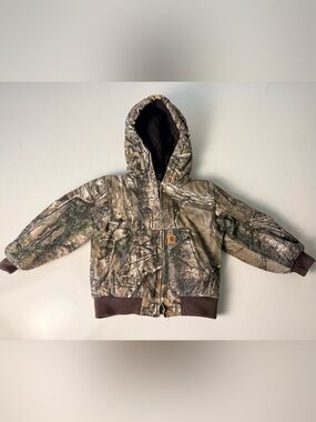 3T Carhartt Quilted Brown Jacket with Logo Patch